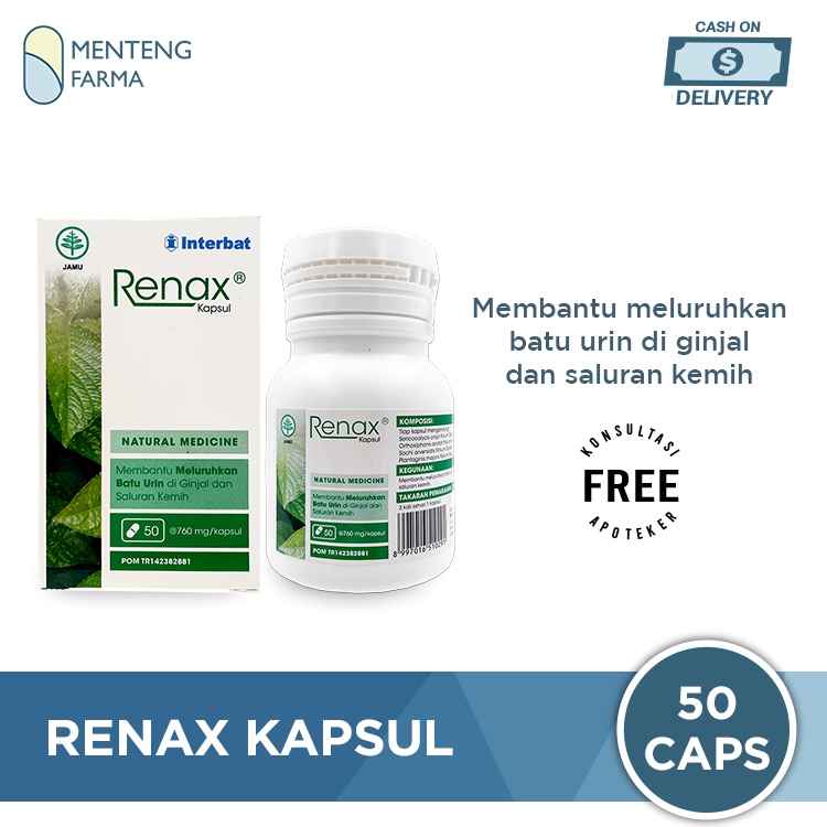 Renax 50 Kapsul - Meluruhkan Batu di Ginjal dan Saluran Kemih