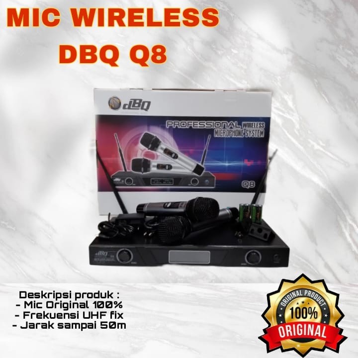 MICROPHONE WIRELESS DBQ Q 8 Mic Wireless DBQ Q8 Q 8 Q-8 Original UHF