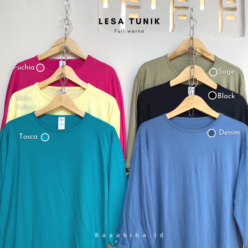 RAABIHA Lesa Tunik Kaos Oversize | Tunik Kaos | Tunik Slit