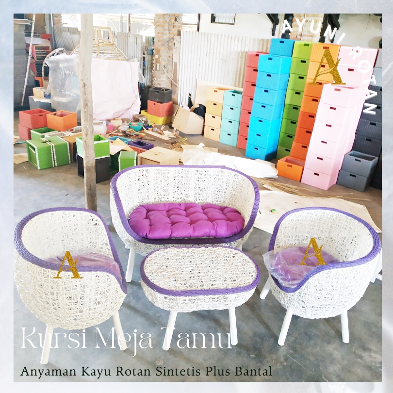 KURSI TAMU BREKELE ROTAN SINTETIS SANTAI RUANG TAMU MODERN MINIMALIS MURAH