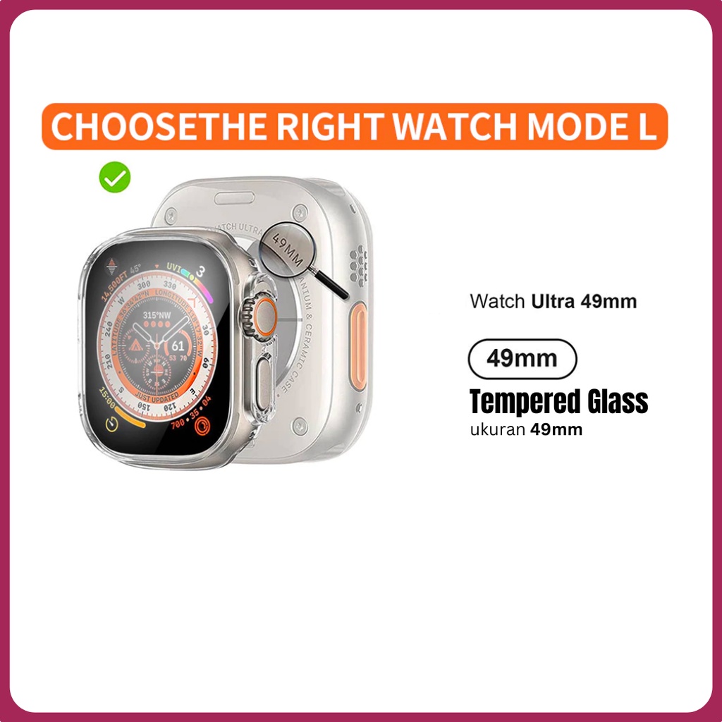 3D Tempered Glass HANYA untuk AppIe watch 8 ultra 49mm Anti gores for Smartwatch