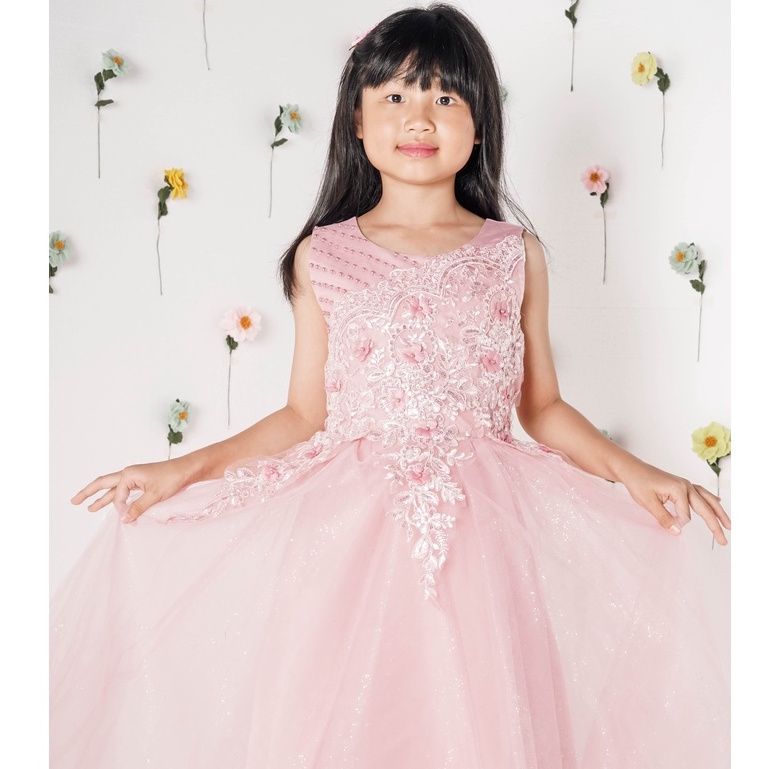 Audrey Dress Perempuan Satin Lace Tutu Elegant (PM08)