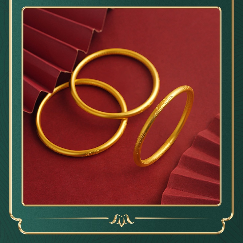 Goldkingdom Perhiasan Fashion Aksesoris Bangkok Emas Asli Kadar 375 Ready Stock Gelang Sutra Hati Vintage Lapis Emas Untuk Pria Dan Wanita Mewah Minimalis