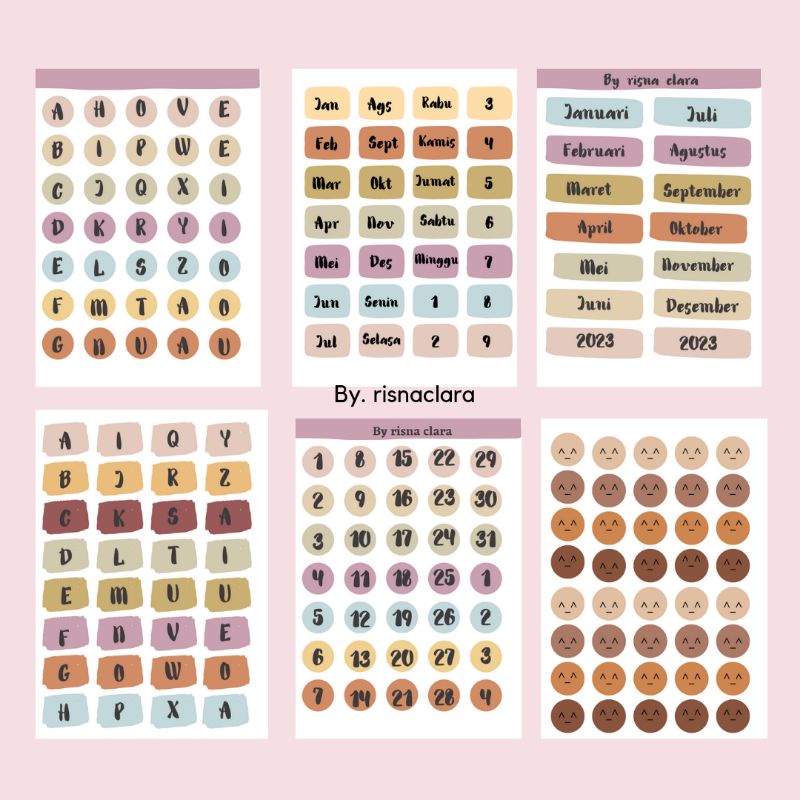 

Stiker Deco Huruf/ Angka/ Bulan/Hari/ Stiker Aesthetic/Stiker decoration