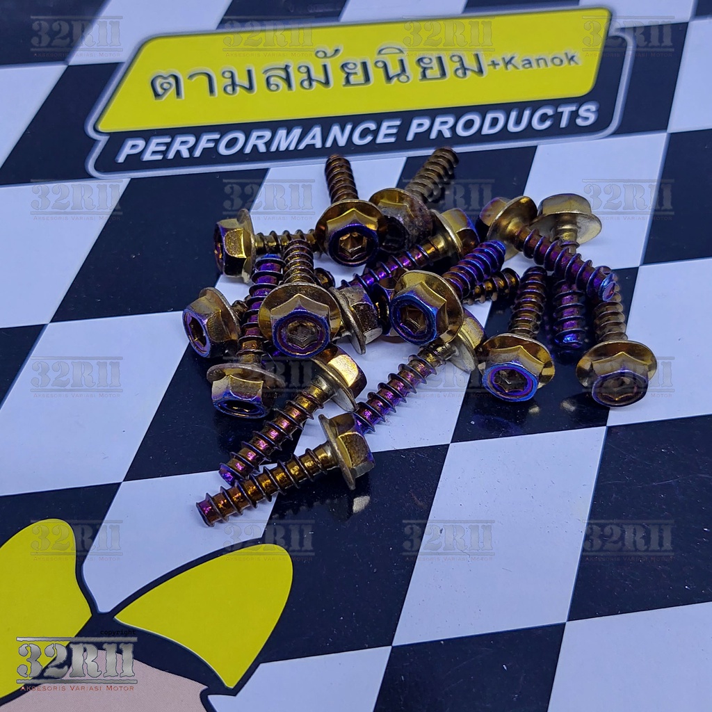 Baut filter untuk beat vario scoopy mio PCX Nmax dll universal honda yamaha model probolt 2 kunci DIJAMIN TIDAK PATAH DAN KUAT