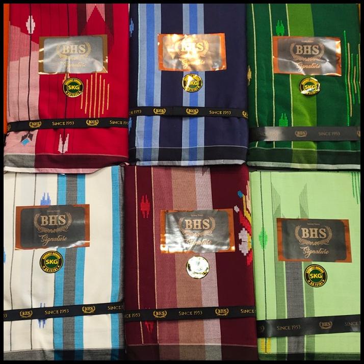 Promo Sarung Tenun Bhs Signature Gold Skg Sutera 50% Mercerized