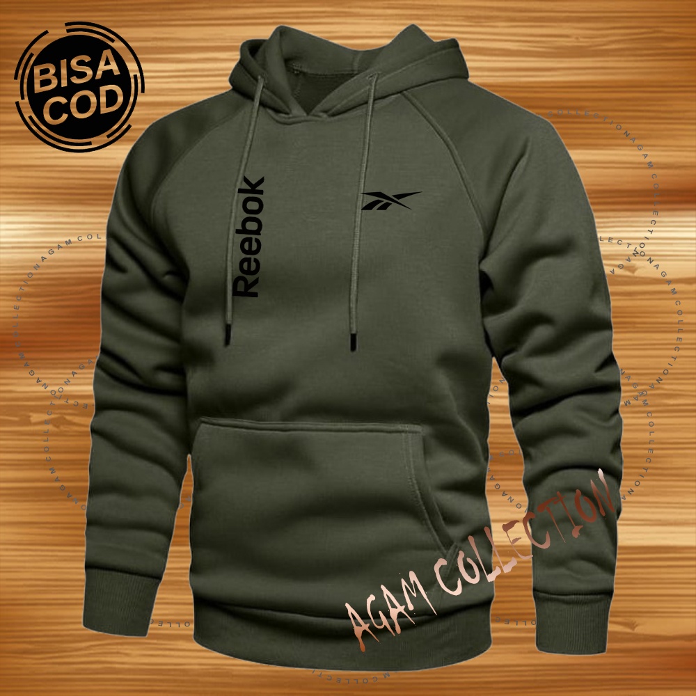 Agam collection Sweater Hoodie Distro Reb0k Kirka Premium Text Hitam Pria Wanita