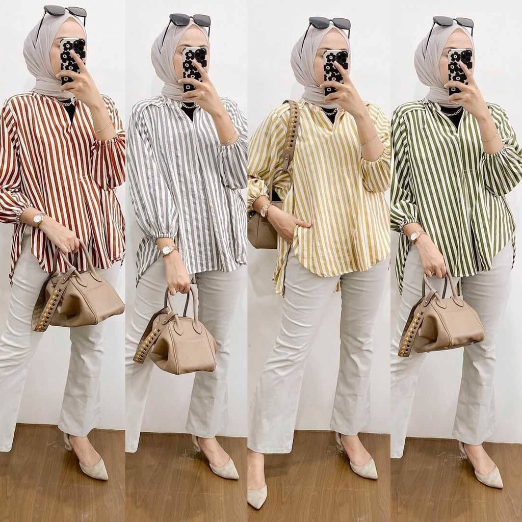 Atasan Baju Wanita Kemeja Blouse Best Seller//Andela Blouse Cringkle