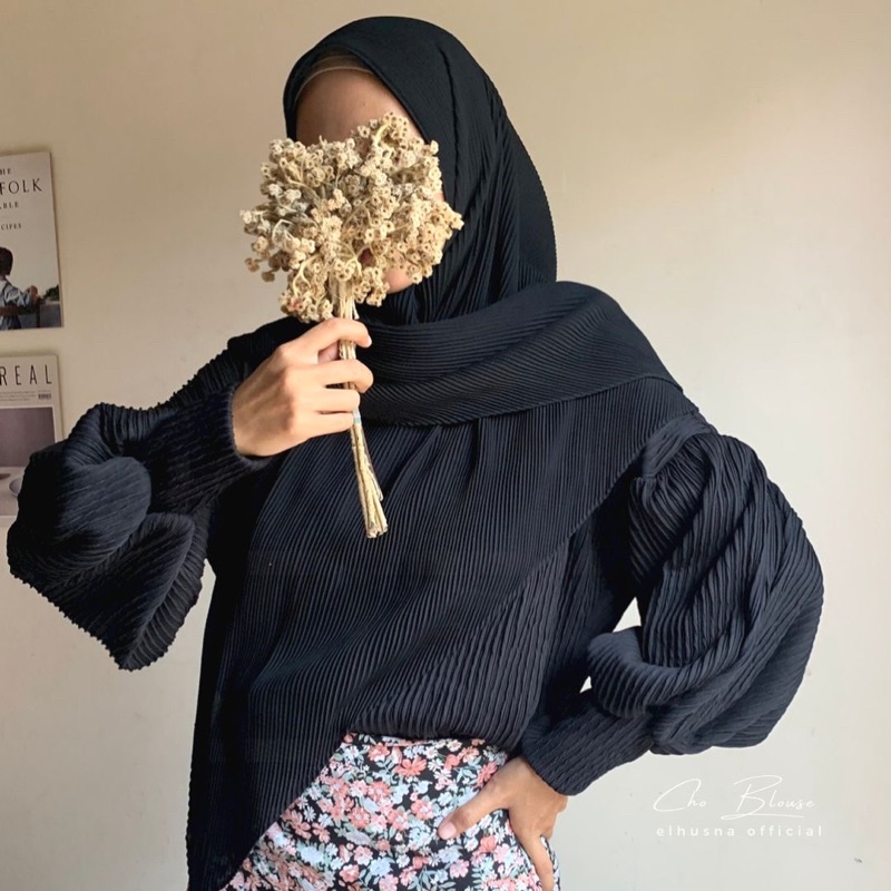 [𝐄𝐥𝐡𝐮𝐬𝐧𝐚] Cho Blouse/ blouse korean style/ blouse wanita/ blouse plisket