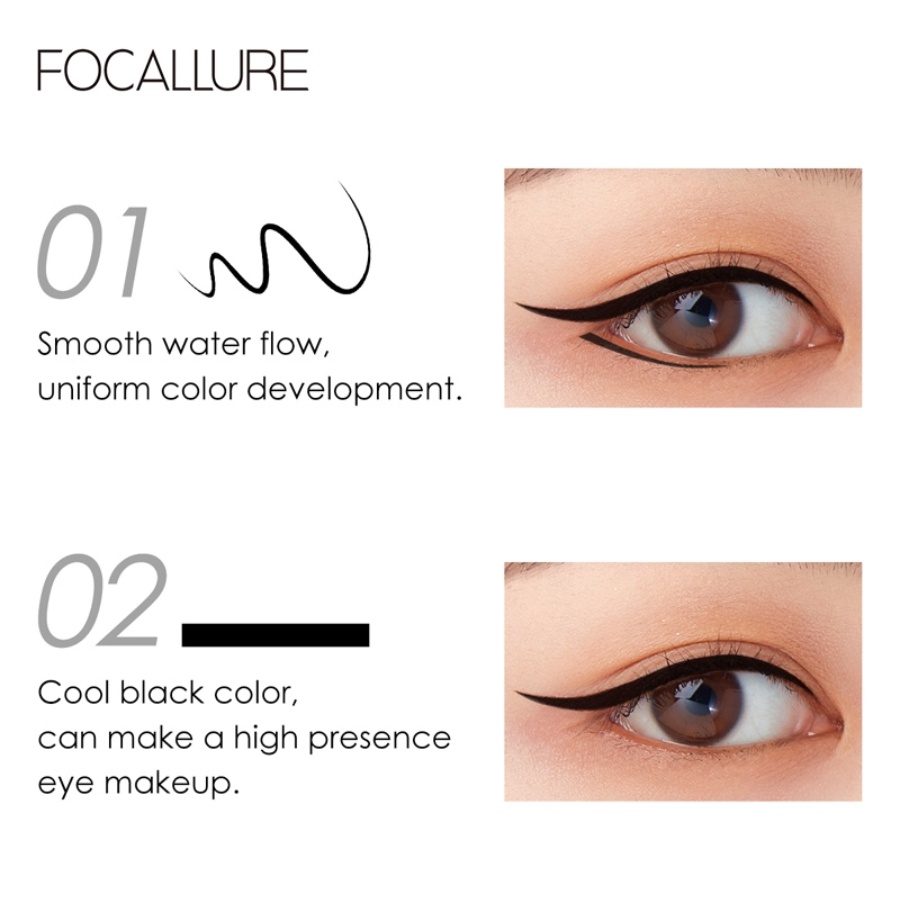 FOCALLURE Tahan air Black Liquid Eyeliner Pensil