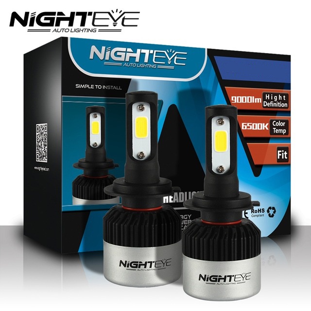NightEye Lampu Mobil LED H4 COB 2PCS - OMRSEFBK Black