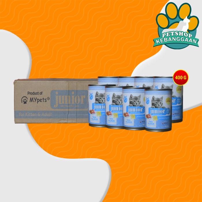 GOSEND Makanan Kucing Junior Wet Food Kaleng 400 Gram Dus isi 24 Pcs