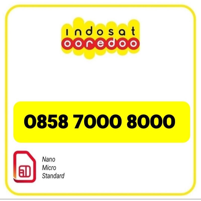 KARTU PERDANA NOMOR CANTIK IM3 DOUBLE RIBUAN 085870008000