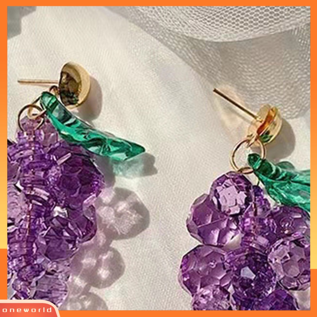 [WONE] Anting Wanita Anting Bentuk Anggur Jepang Korea Style Perhiasan Berlebihan Anting Buah Untuk Pesta Cocktail