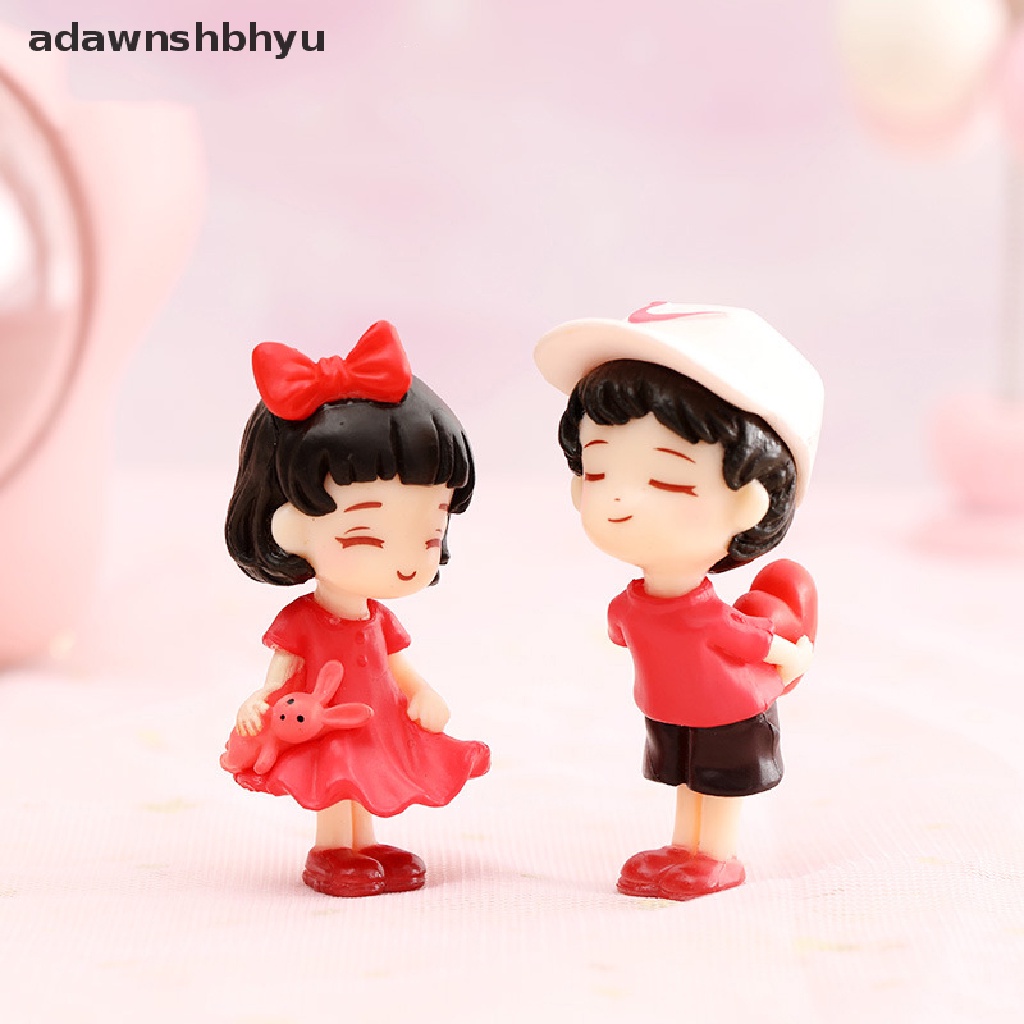 Adawnshbhyu Lovers Couple Miniatur Boneka Mini DIY Terrarium Patung Peri Dekorasi Taman ID