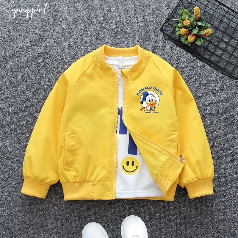 Jaket Anak Perempuan Laki Laki Model Baseball Varsity Usia 1 3 5 7 9 11 13 15 Tahun Donald Duck Warn