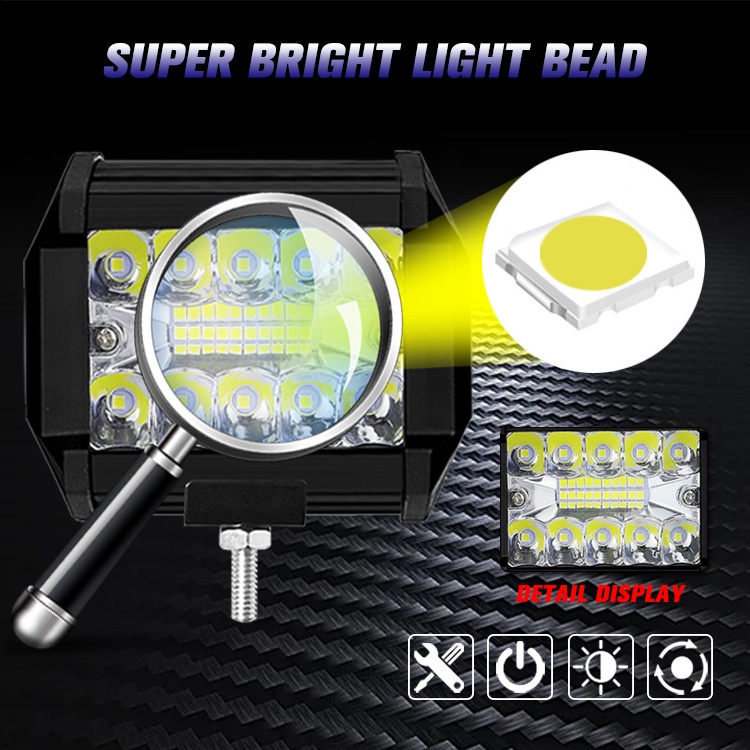 Lampu Tembak Sorot LED Bar Cree CWL 24 Mata Mobil Motor 72 Watt 72W Offroad 72Watt 2 Susun