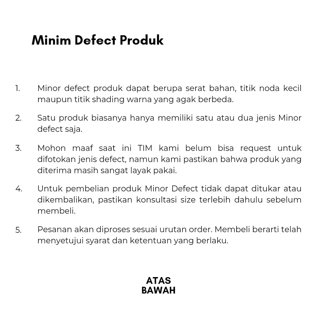 MINIM DEFECT - Atas Bawah thobe