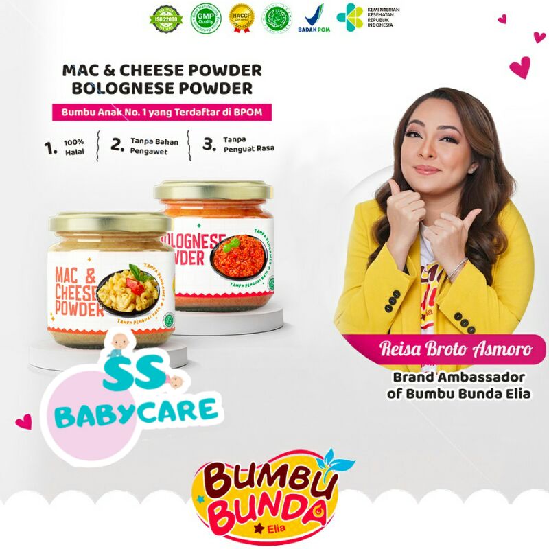 

Bumbu Bunda Elia Mac & Cheese Powder - Bolognese Powder - Bumbu Pasta Bubuk Non MSG Non Pengawet