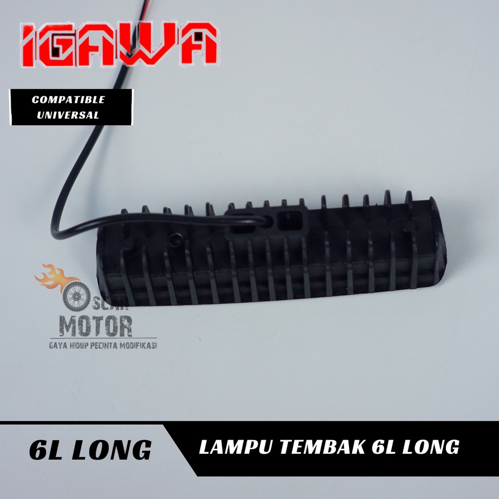 LAMPU TEMBAK 6L LONG MINI LAMPU SOROT PLUS BREKET DAN BAUT MOTOR MOBIL