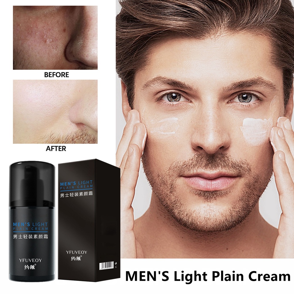 YFUVEOY Men's Light Plain Cream Makeup Concealer Natural Brightening Skin Moisturizing Whitening Cream 60gr