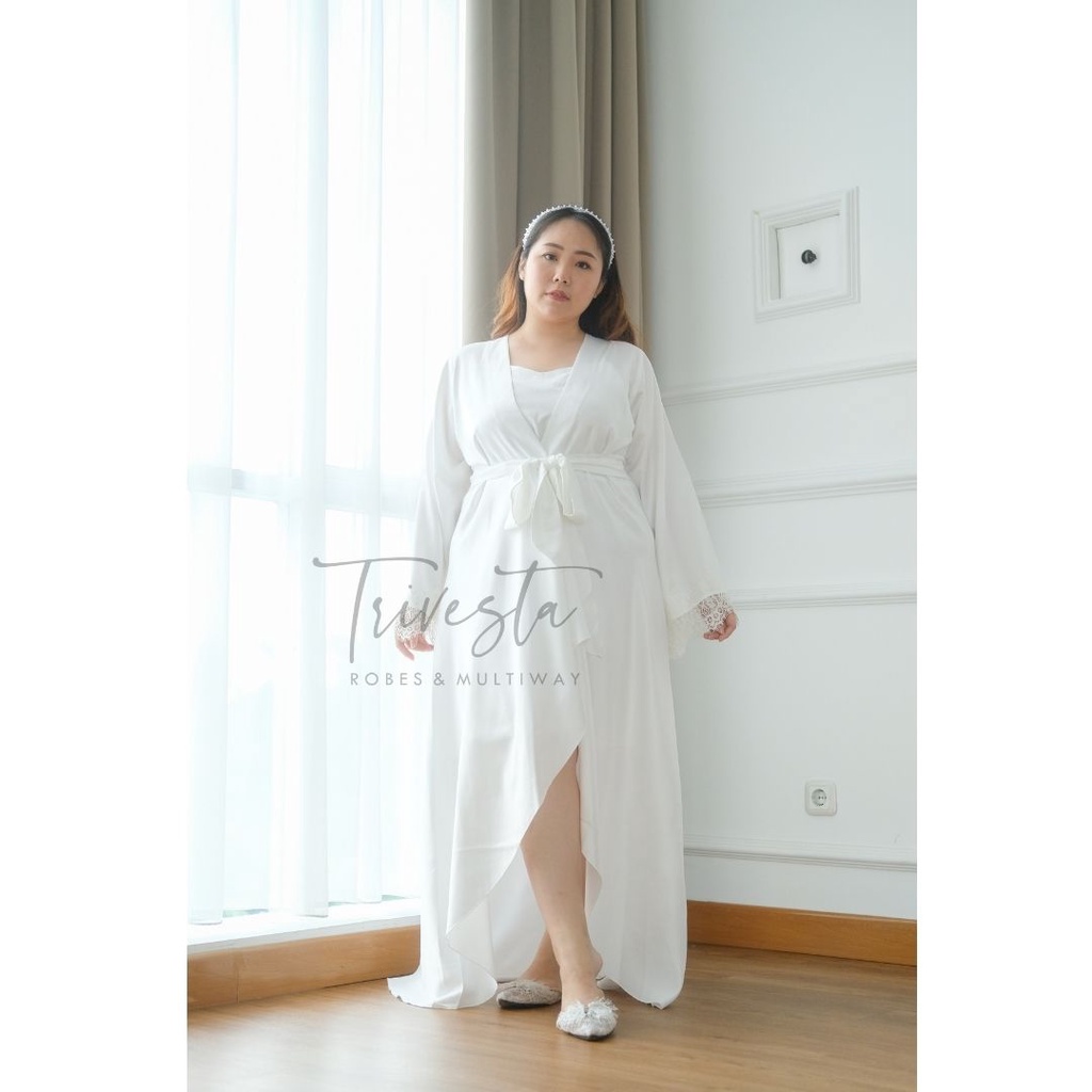 [BIG SIZE] Ashera Asymmetric Robe - KIMONO ROBE PENGANTIN WEDDING ROBE