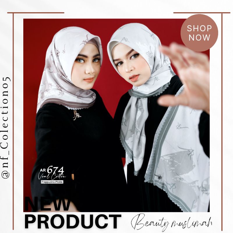 TERMURAH  hijab segiempat arrafi terbaru ar 674 arrafi || hijab segiempat motif wanita terbaru 2023 