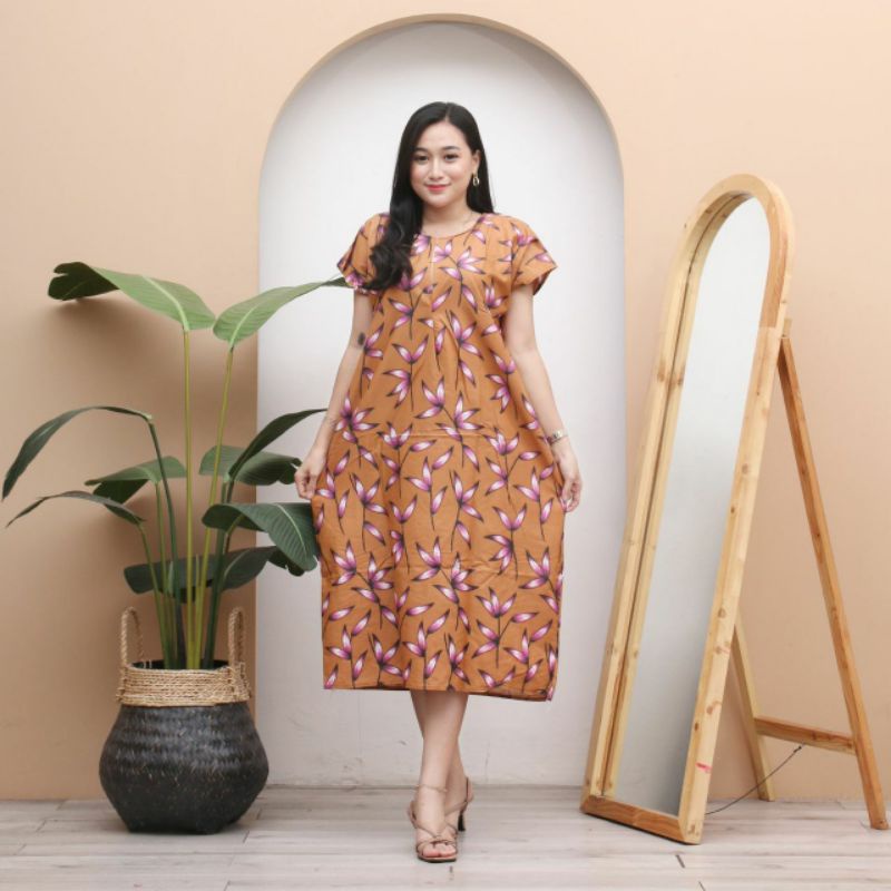 Daster Jumbo Rayon Jumbo Busui | Baju Tidur Wanita Kekinian Resleting Depan