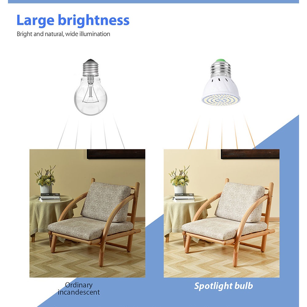 Lampu Bohlam LED Spotlight Bulb 80 LEDs 9W 220V E27