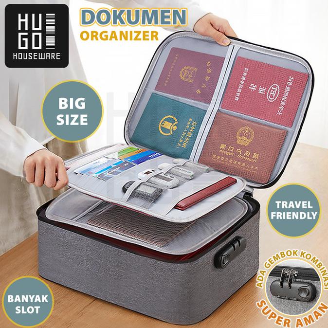 

HUGO Tas Dokumen Tempat Penyimpanan File Travel Bag dengan Digit Lock