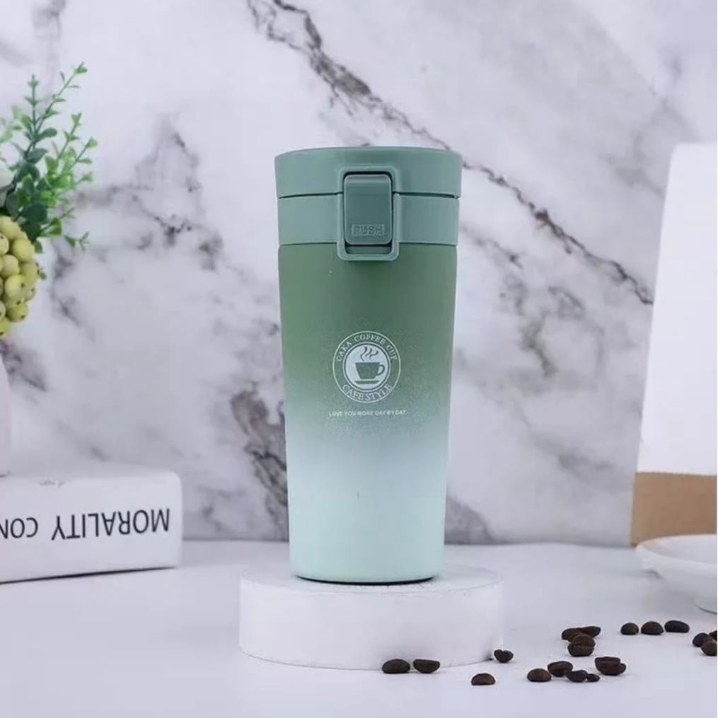 Termos-Thumbler Coffee 380ml Travel mug Kopi Tahan Panas Gradasi Stainless Steel-Botol Minum 380ml Penyimpanan Minuman Air Panas &amp; Dingin Travel Mug Coffe