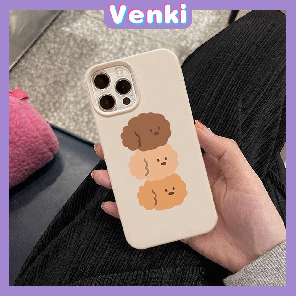 Case iPhone 14 Pro Max Soft TPU Candy Case Cute Curly Dogs Glossy Khaki Case Camera Protection Shockproof For iPhone 13 12 11 Plus Pro Max 7 Plus X XR