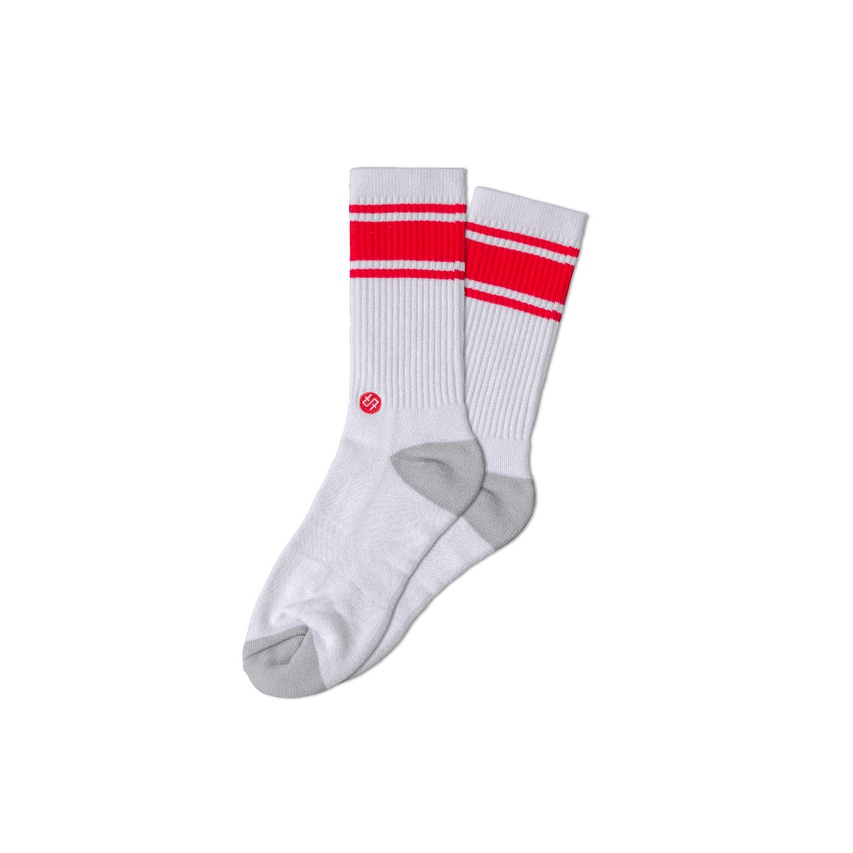 KAOS KAKI SOCKS POLOS SKATE OLDSCHOOL SPORT MOTIF CASUAL STRIP PUTIH MERAH POLOS