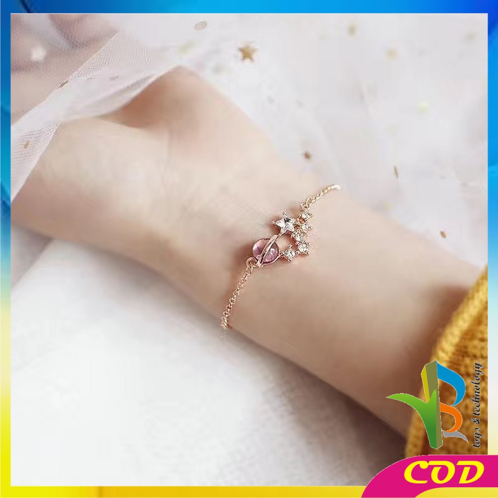 RB-K84 Kalung Titanium Wanita Korean Style Motif Planet Kalung Rantai Wanita Gelang Bintang Kunci Necklace Crystal