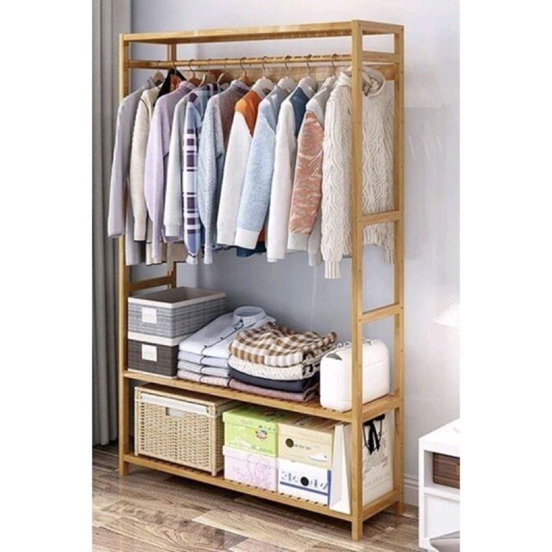 lemari rak kayu gantungan baju jaket celana mininalis / dekorasi kamar lemari kayu aesthetic /gawang