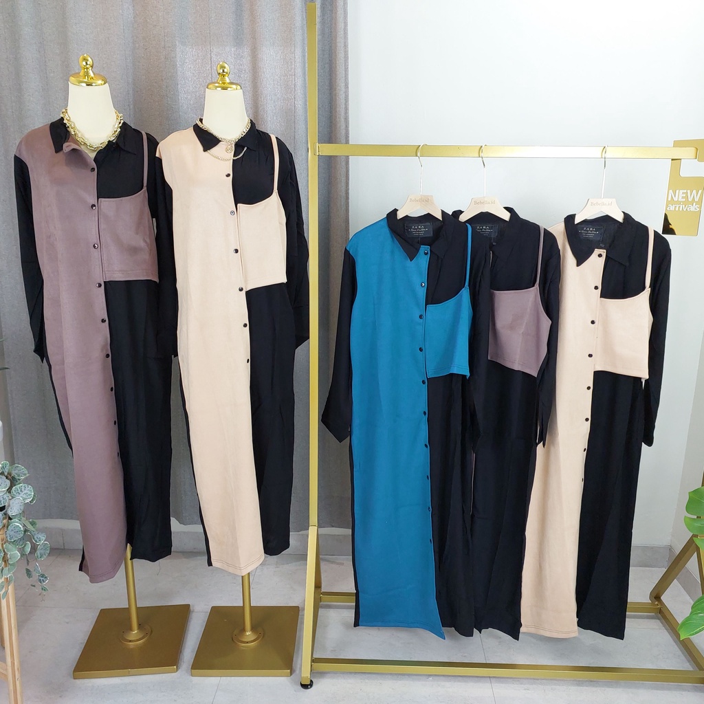 MAXI DRESS ZR SUEDE PREMIUM / LONG DRESS WANITA / FASHION WANITA NOB