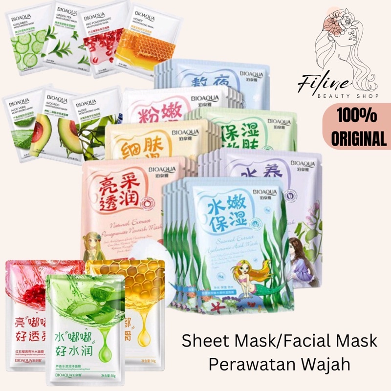 Sheet Mask/Masker Wajah Sadoer/Bioaqua Sheet Mask