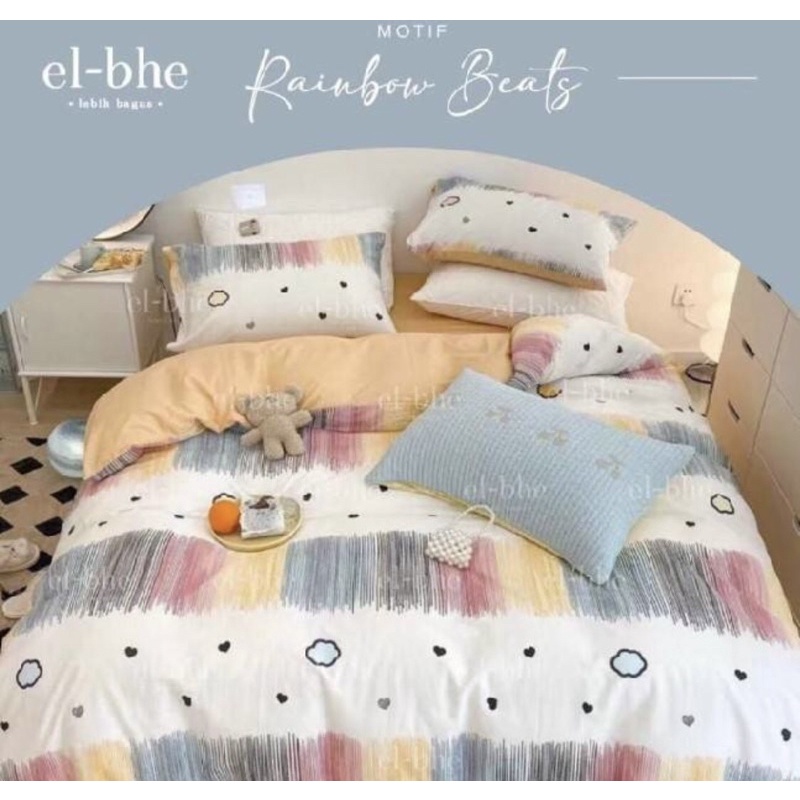 Sprei katun catra motif rainbow