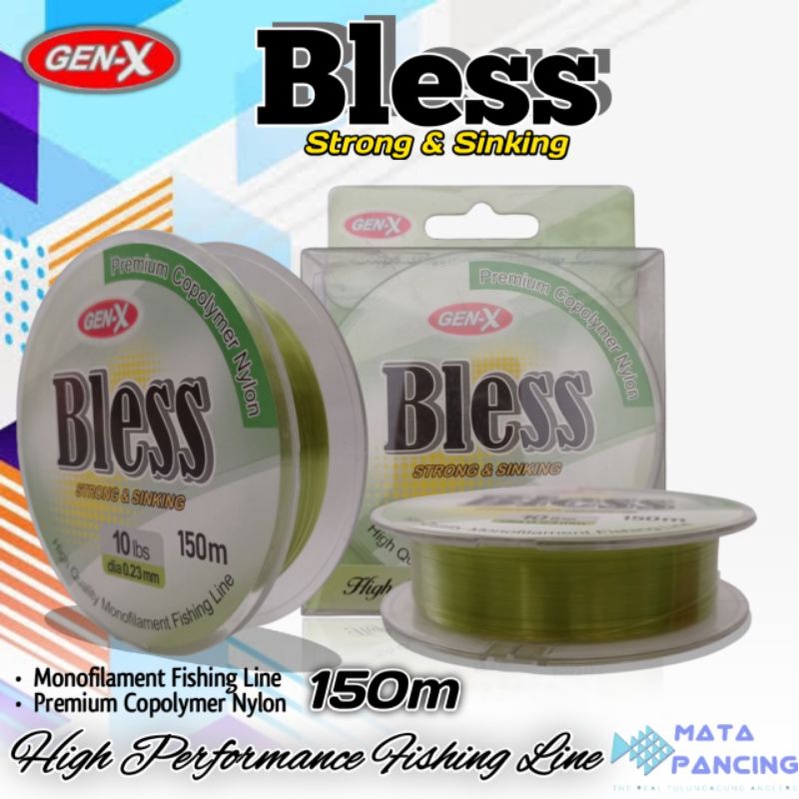 Senar pancing gen x bless super strong copolymer nylon sinking cepat tenggelam sangat kuat di ikatan dan tidak mudah keriting