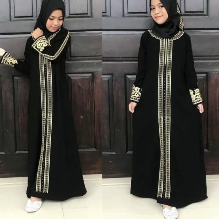 SRY.22De22g • Abaya hitam bordir inayah gamis arab turkey dress renda dubai polos