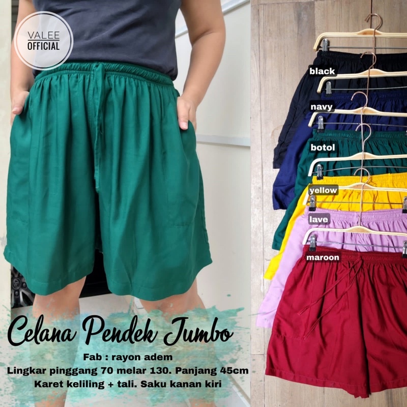 CELANA PENDEK SUPER JUMBO BAHAN RAYON FIT TO  4XL MUAT DIATAS 100KG!