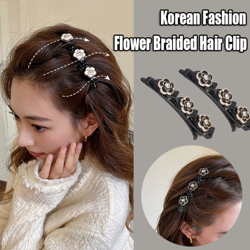 Wanita Korea Fashion Bunga Kupu-Kupu Poni Samping Klip Rambut Gadis Vintage Elegan Duckbill Jepit Rambut Wanita Manis Sederhana Braided Hair Pin Aksesoris Rambut