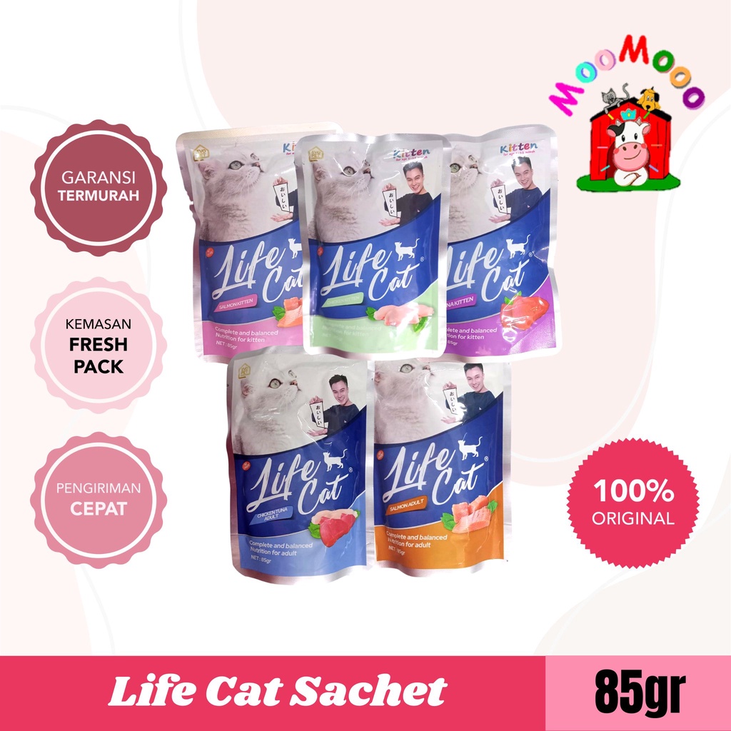 Makanan Kucing Life Cat 85gr All Varian - Lifecat Sachet