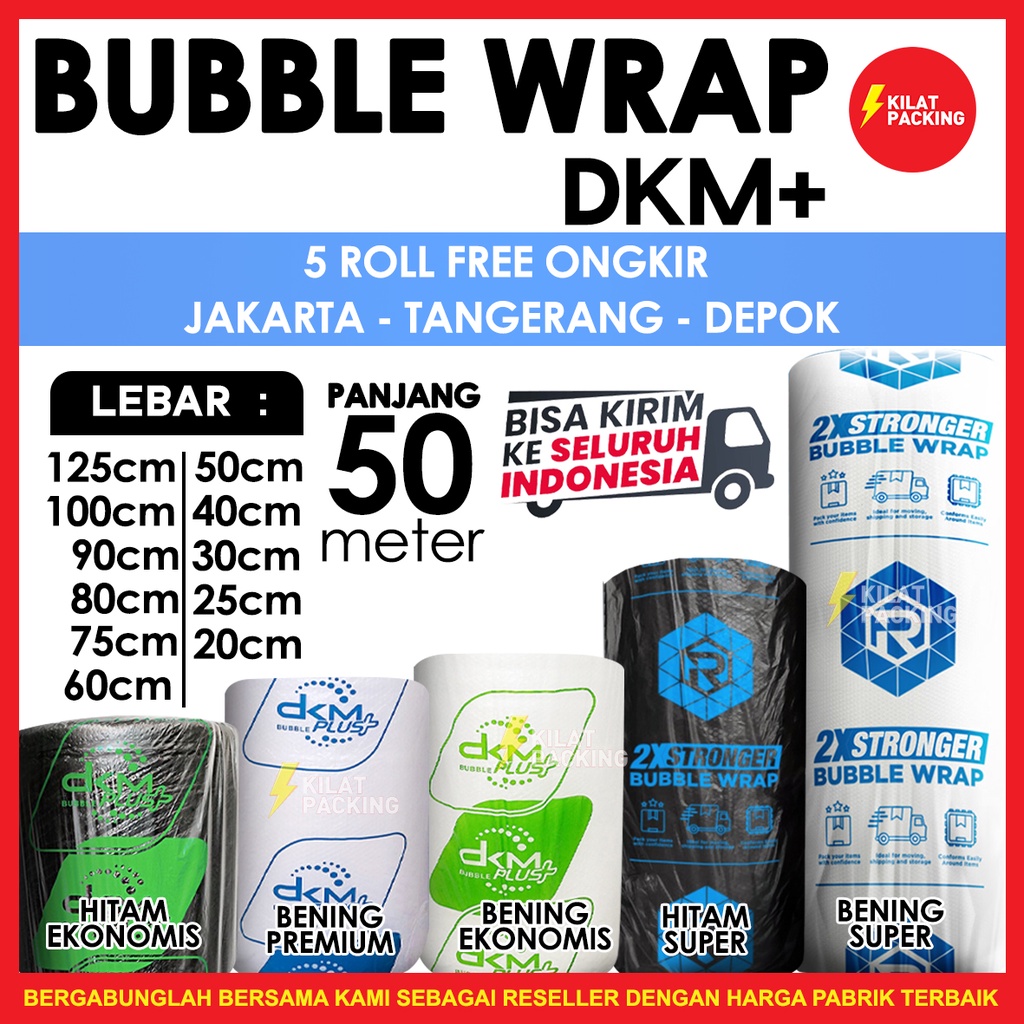 

BUBBLE WRAP VARIAN UKURAN MURAH GROSIR DKM+ /ROLL