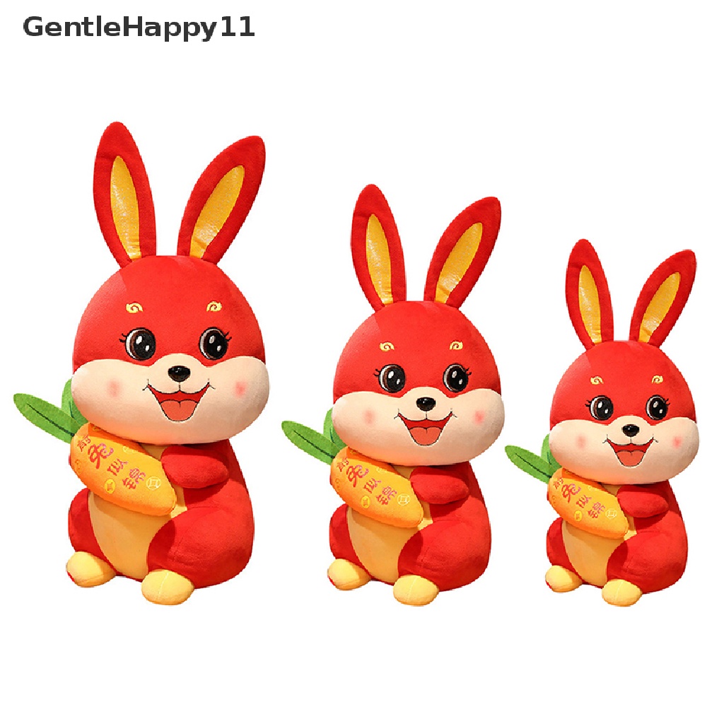 GentleHappy 2023 New Year Chinese Style Radish Rabbit Plush Toy Lucky Bunny Stuffed Doll id