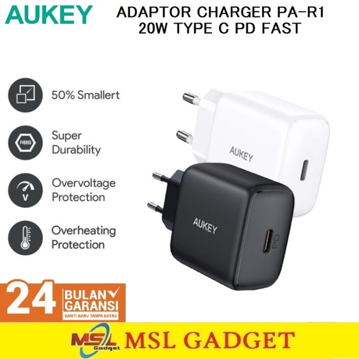 Aukey Charger iPhone 20W Type C PD QC3.0 Fast Charging Swift PA-R1