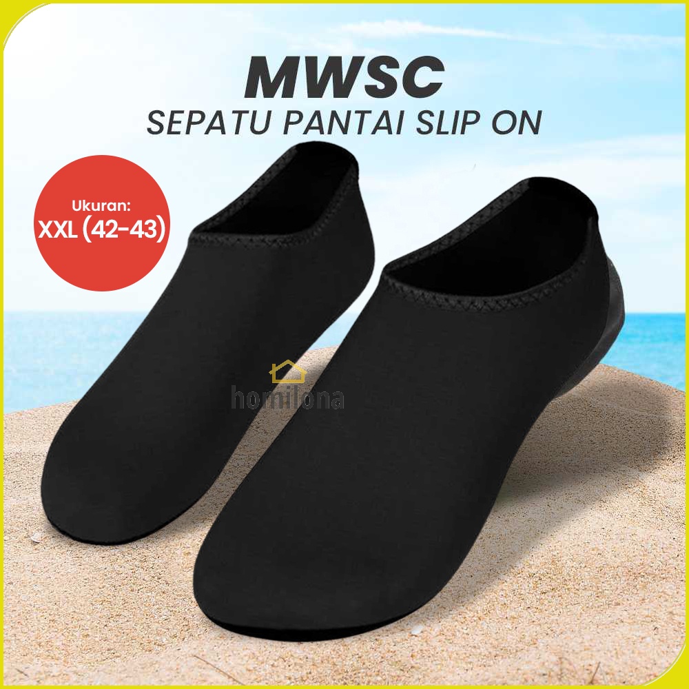 MWSC Sepatu Pantai Slip On Aqua Beach Slippers XH8002 Black