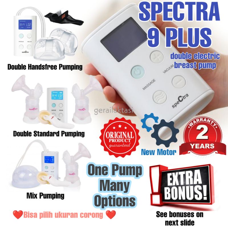 SPECTRA 9 PLUS 9+ 9PLUS ELECTRIC BREAST PUMP POMPA ASI ELEKTRIK NEW MOTOR HOSPITAL GRADE