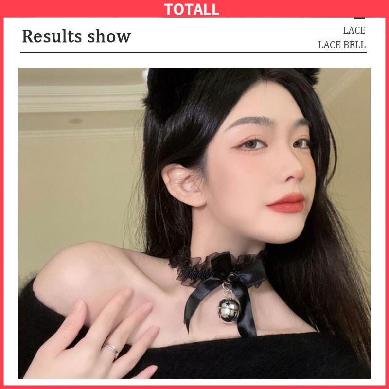 COD Choker Renda Kalung Lonceng Besar Fashion Korea Cosplay Gaya Aksesoris Wanita-Totall