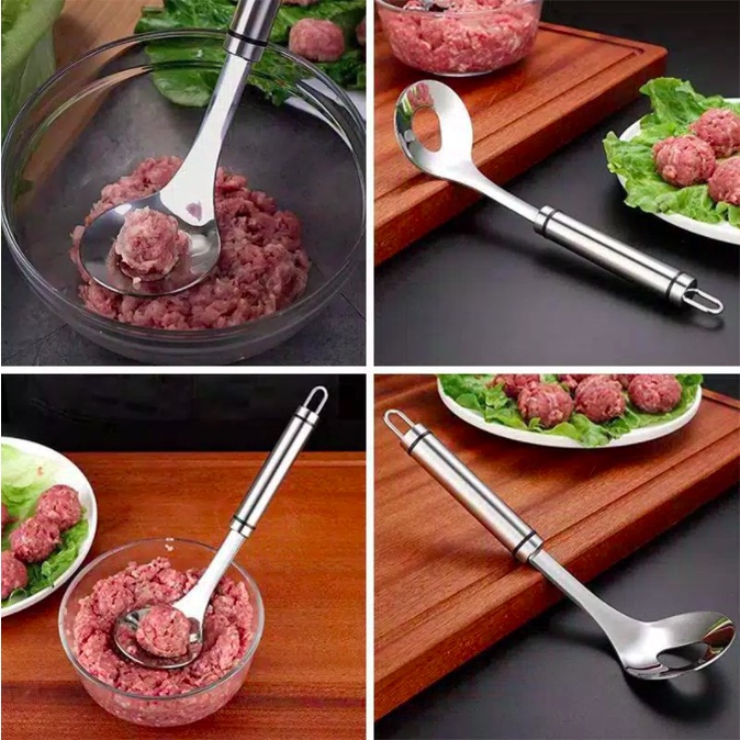 COD - SM88-Cetakan Bakso Premium Meat Mold Sendok Pembuat Bakso Stainless Steel Hand Press Meatball